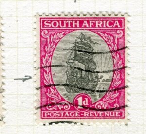 SOUTH AFRICA; 1940s early Pictorial issue fine used 1d. Minor PLATE FLAW