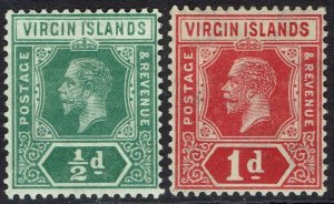 BRITISH VIRGIN ISLANDS 1921 KGV SET WMK MULTI SCRIPT CA