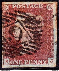 GREAT BRITAIN 1841 QV 1d Deep Red-Brown R-J SG10 CV £40