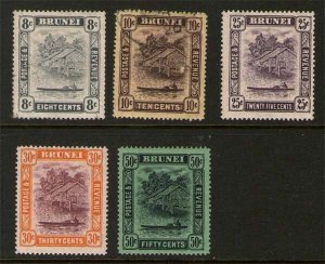 Brunei 1924 Sc 52,54-57(54used) MH