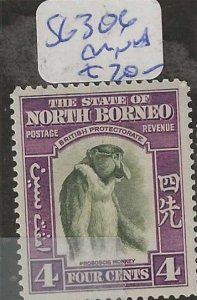 NORTH BORNEO SG306    4C  MONKEY     MNH   P1030A H