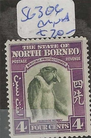 NORTH BORNEO SG306    4C  MONKEY     MNH   P1030A H