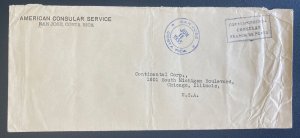 1935 San Jose Costa Rica US Consular Diplomatic cover To Chicago iL USA