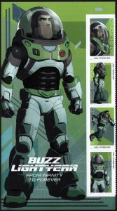 SC#5709-12 (Forever) Buzz Lightyear Side Panel of Four (2022) SA