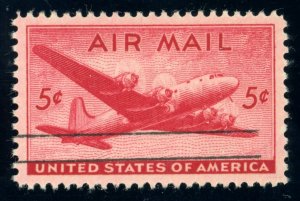 US Stamp #C32 Sky Master Air Mail 5c - PSE Cert - SUPERB 98 - USED - SMQ $190.00