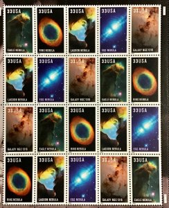 3384-3388   Edwin Powell Hubble  33 c MNH sheet of 20  FV $6.60   Issued in 2000