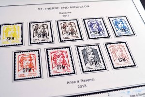 COLOR PRINTED ST. PIERRE AND MIQUELON 2011-2020 STAMP ALBUM PAGES (38 ill pages)