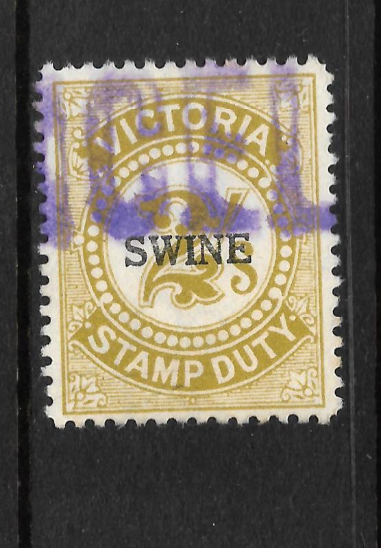 VICTORIA  1928   2/-   SWINE DUTY   FU     