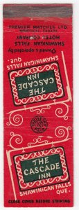 Canada Revenue 1/5¢ Excise Tax Matchbook THE CASCADE INN Shawinigan Falls