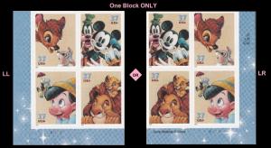 US 3865-3868 3868a Disney Friendship 37c plate block (4 stamps) MNH 2004