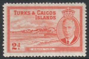 Turks Caicos Scott 108 - SG224, 1950 George VI 2d MH*