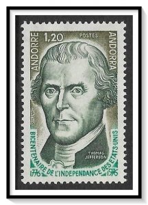 Andorra French #248 American Bicentennial MNH