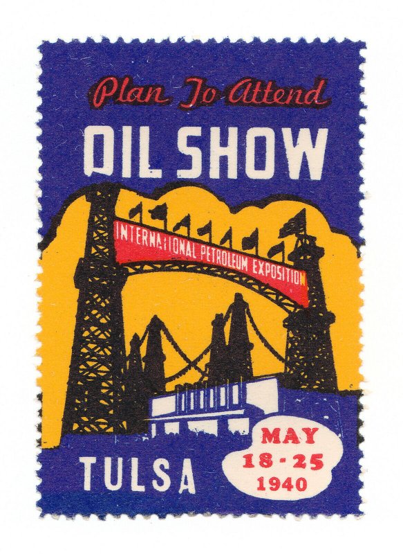 POSTER STAMP TULSA OIL SHOW 1940 MNH-OG