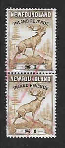 Newfoundland Van Dam #NFR50 Pair  perf. 13 1/2  Used   CV $20.00