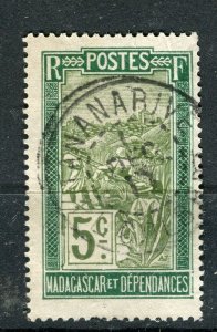 FRENCH COLONIES; MADAGASCAR 1900s early pictorial issue used 5c. + Postmark