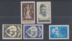 Iran Sc 1169/1285 MNH. 1961-64 issues, 3 complete sets, fresh, F-VF.