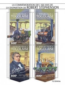 Togo - 2019 Engineer Robert Stephenson - 4 Stamp Sheet - TG190424a