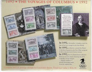 US #2624-2629 Columbian EXPO Souvenir sheets (MNH)  CV$30.80