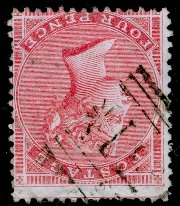 SG66bWi, 4d rose, USED. Cat UNLISTED. THICK PAPER. WMK INV.
