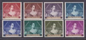 Portugal Sc 784-791 MLH. 1953 Queen Maria II cplt VF