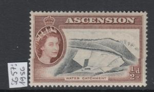 XG-Q824 ASCENSION ISLAND - QEII, 1956 1/2 D., SG57 MNH