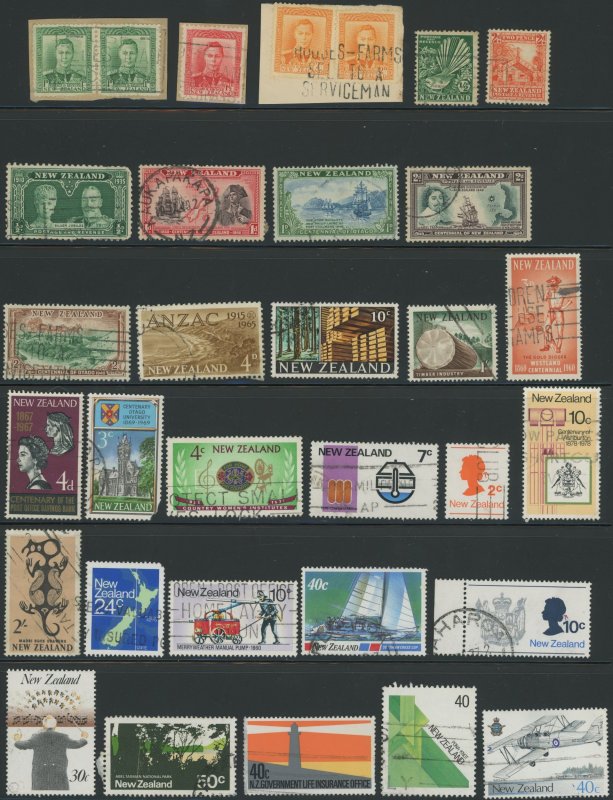 New Zealand - Approx 100 different used stamps