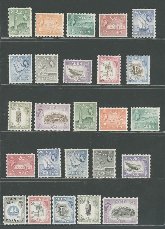 1953-63 ADEN, Stanley Gibbons #48-72, 25 Value Series - MNH**