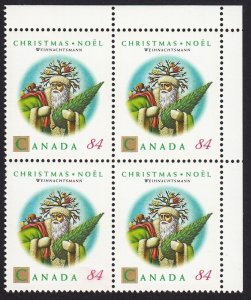 Christmas Santa Wehnachtsmann* Canada 1992 #1454 MNH UR BLANK Block of 4