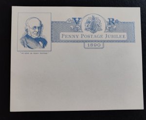 An official 1 penny postcard issued by the UK Post Office in 1890. It was cr...
