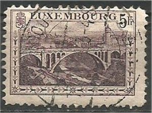 LUXEMBOURG, 1921, used 5fr, Bridge  Scott 130