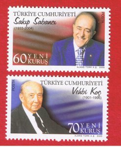 Turkey #2953-2954 MVFLH OG Sabanci & Koc   Free S/H