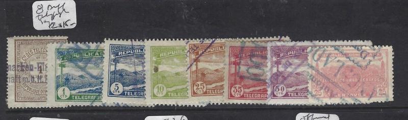 DOMINICAN REPUBLIC  (P0301B)   8 DIFF TELEGRAPH STAMPS,  VFU   NICE LOT