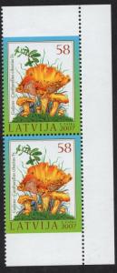 Latvia   #685   2007  MNH mushrooms  58s   pair