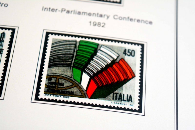 COLOR PRINTED ITALY 1966-1989 STAMP ALBUM PAGES (79 illustrated pages)