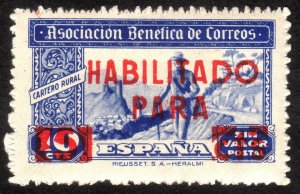 5c, Spain, Charity stamp, MH