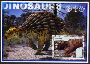 CONGO KINSHASA - 2002 - Dinosaurs #10 - Perf Min Sheet - M N H - Private Issue