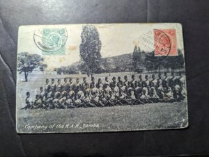 1928 British Nyasaland RPPC Postcard Cover Fort Johnston to Belgian Congo