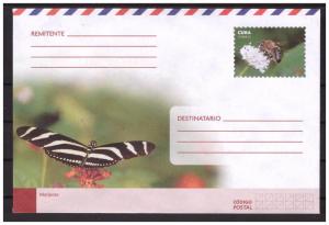 CUBA prestamped envelope 2018 Butterfly and bee