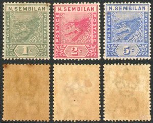 Negri Sembilan SG2/4 Set of 3 M/M (1c toned) Cat 45 pounds