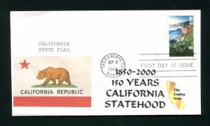 Sc. 3438 California Statehood FDC - Unknown