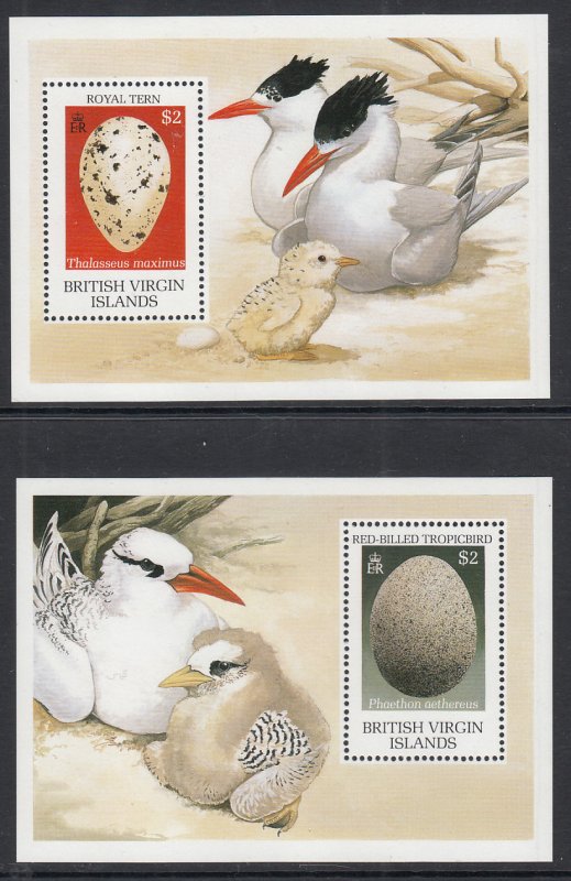 British Virgin Islands 666-667 Birds Souvenir Sheets MNH VF