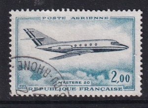 France  #C41 used 1965 Mystere 20 jet plane 2fr