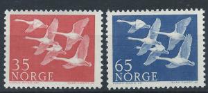 NORWAY 1956 SG462-463 Northern Countries' Day Whooper Swans Set Mint MNH