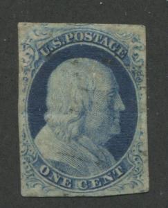 1852 US Stamp #9 Used VF Catalogue Value $160