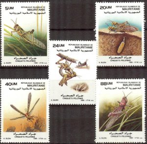 Mauritania 1988 Insects Migratory Locust Set of 5 MNH