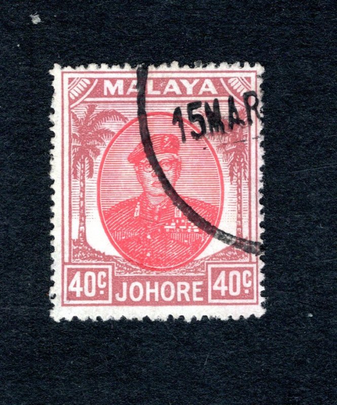 Johore SC #146  F/VF, Used,  CV $18.00 ...... 3180159