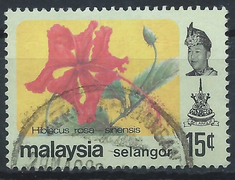 Selangor 1979 - 15c Hibiscus - SG162 used