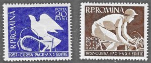 Romania (1957) - Scott # 1153 - 1154,   MH