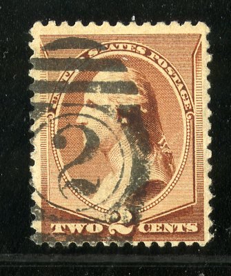 U.S. 210 USED FANCY CANCEL NUMERIAL 2 CANCEL