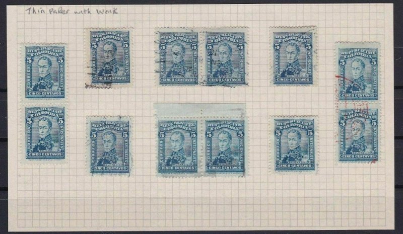 COLOMBIA 1917 PORTRAIT 5c BLUE STUDY  STAMPS  REF 5340